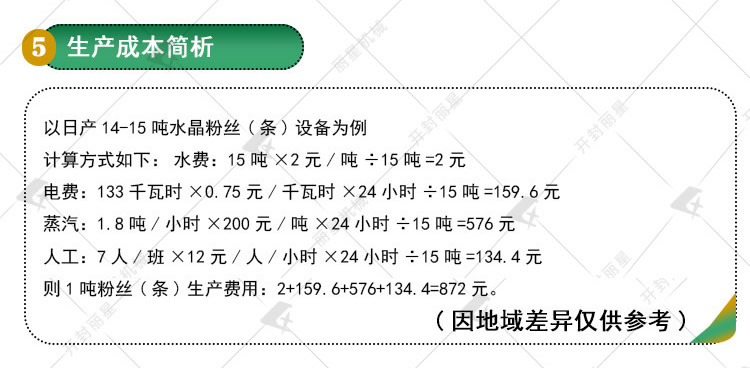 水晶粉絲生產線成本分析